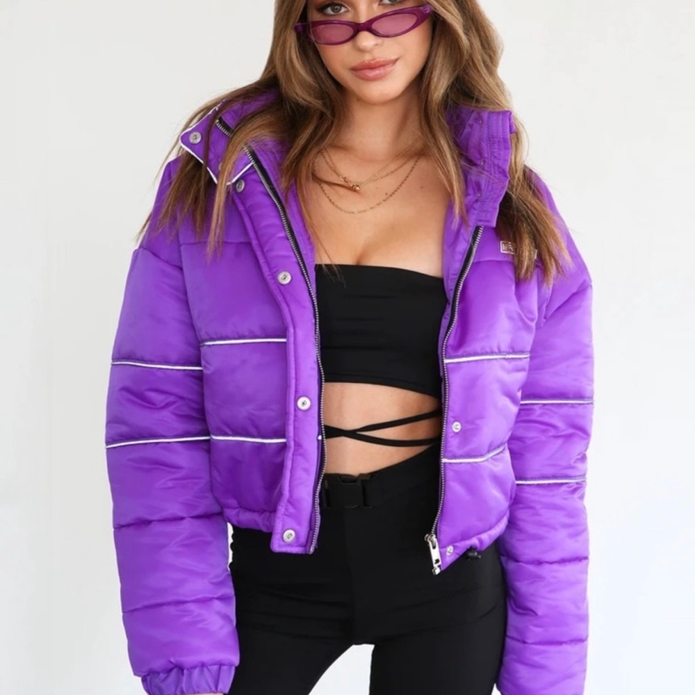 I.AM.GIA Hersilla Crop puffer coat neon purple